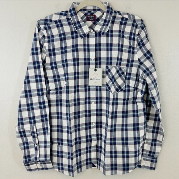 UNTUCKit Tops - Untuckit Sorbo Shirt Women’s Sz 14 Windowpane Plaid Long Sleeve Button Up Casual
